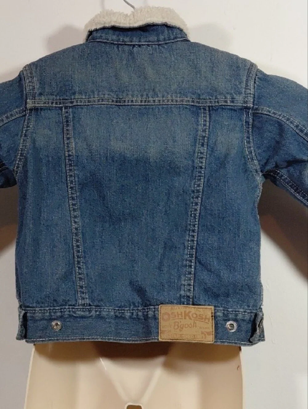 OshKosh B'gosh Blue Cotton Denim Jacket Sherpa Collar 3 Toddler